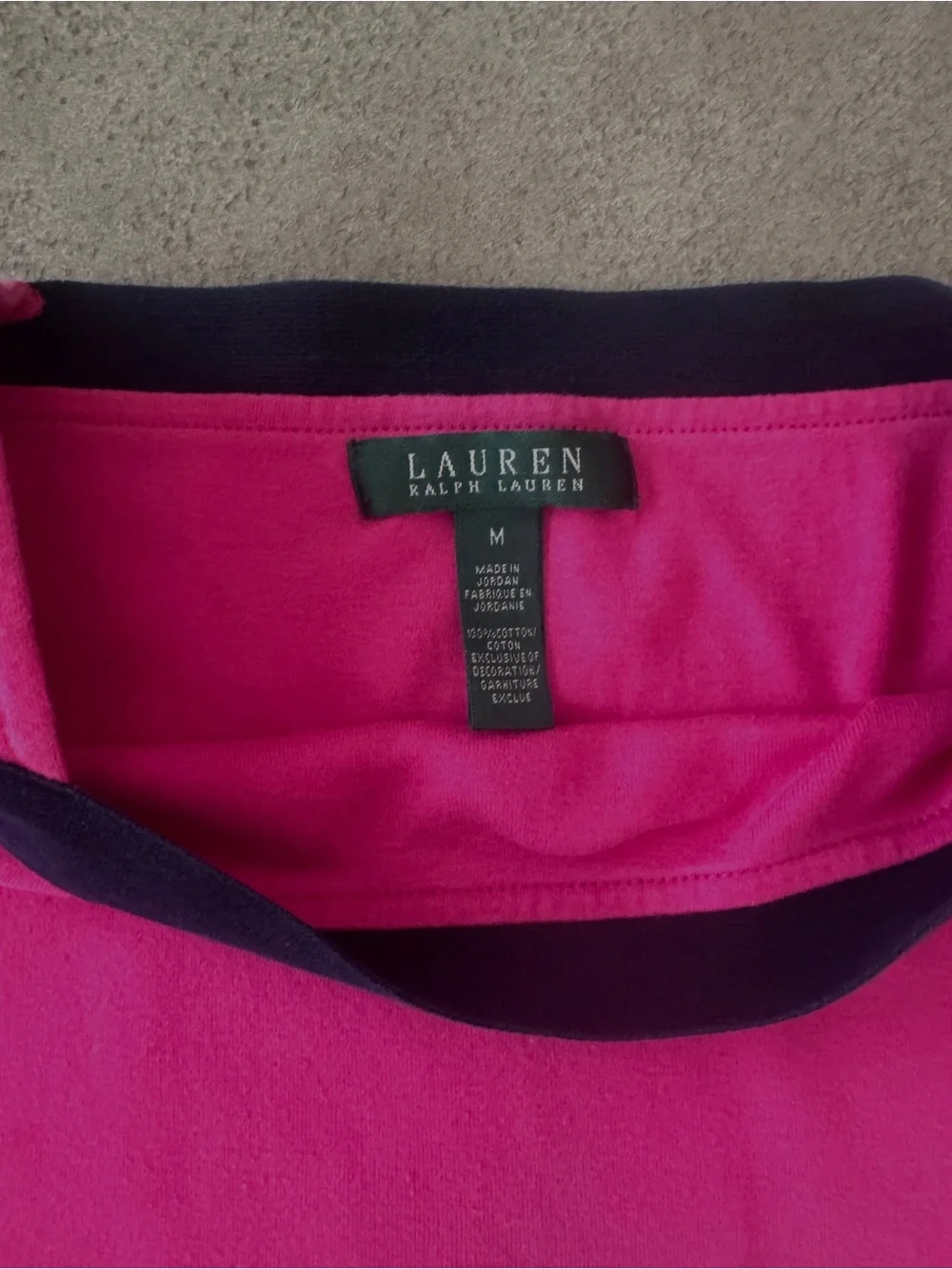 Lauren Ralph Lauren Pink 100% Cotton Square Neck 3/4 Sleeve Top Medium - Picture 6 of 9